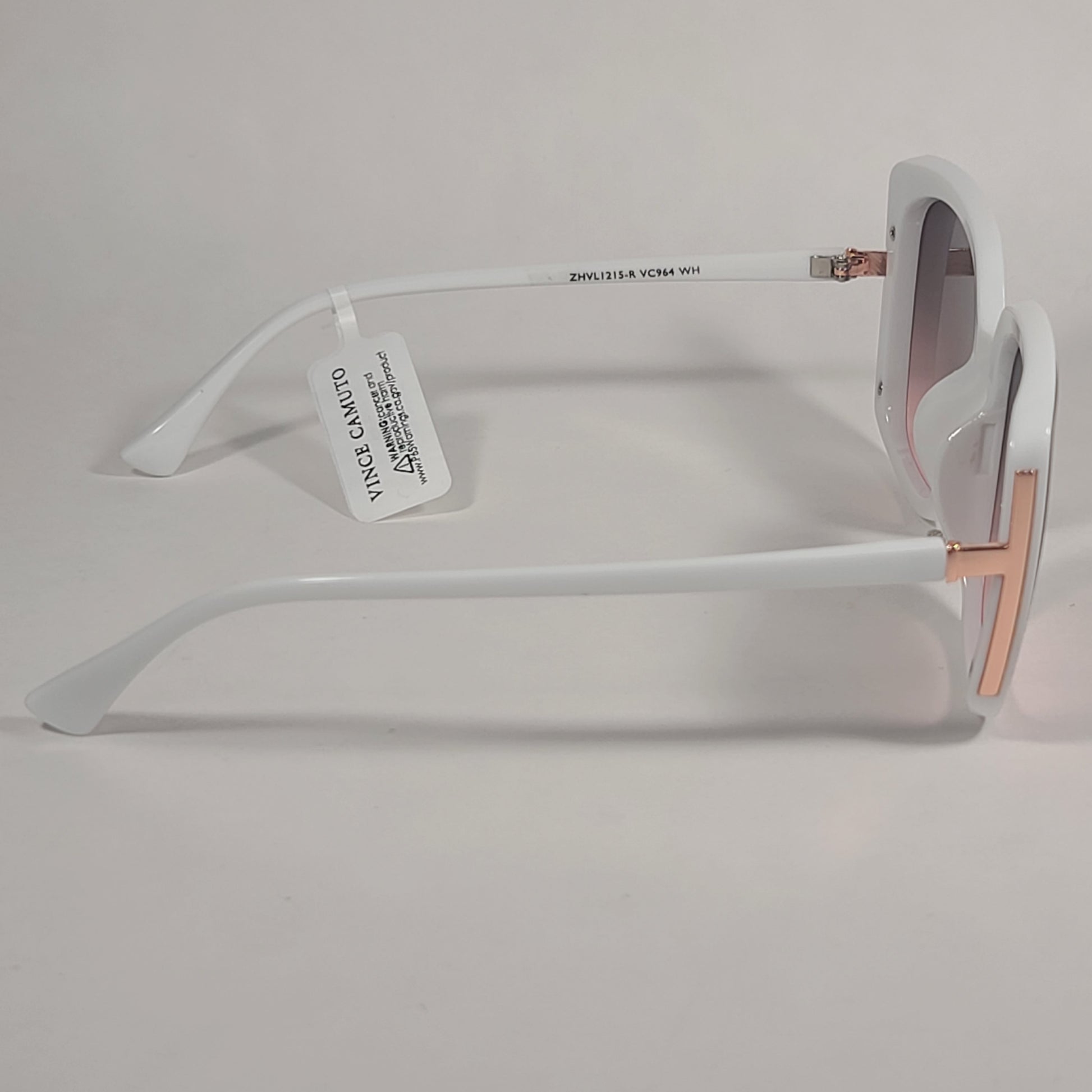 Vince Camuto Cat Eye Square Sunglasses White Frame Pink Gradient Lens VC964 WH - Sunglasses