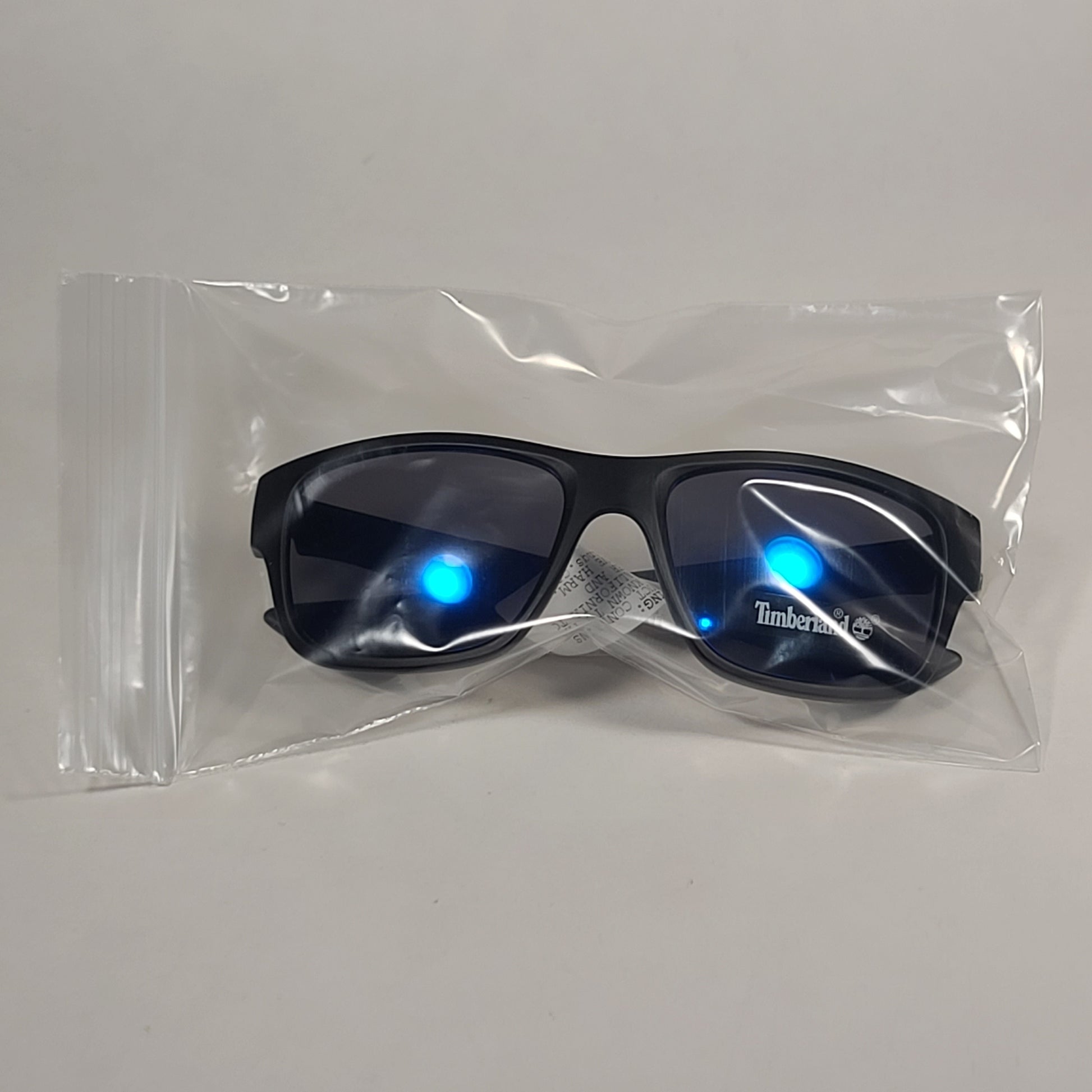 Timberland Sport Sunglasses Matte Black Frame Blue Mirror Flash Lens TB7155 02X - Sunglasses