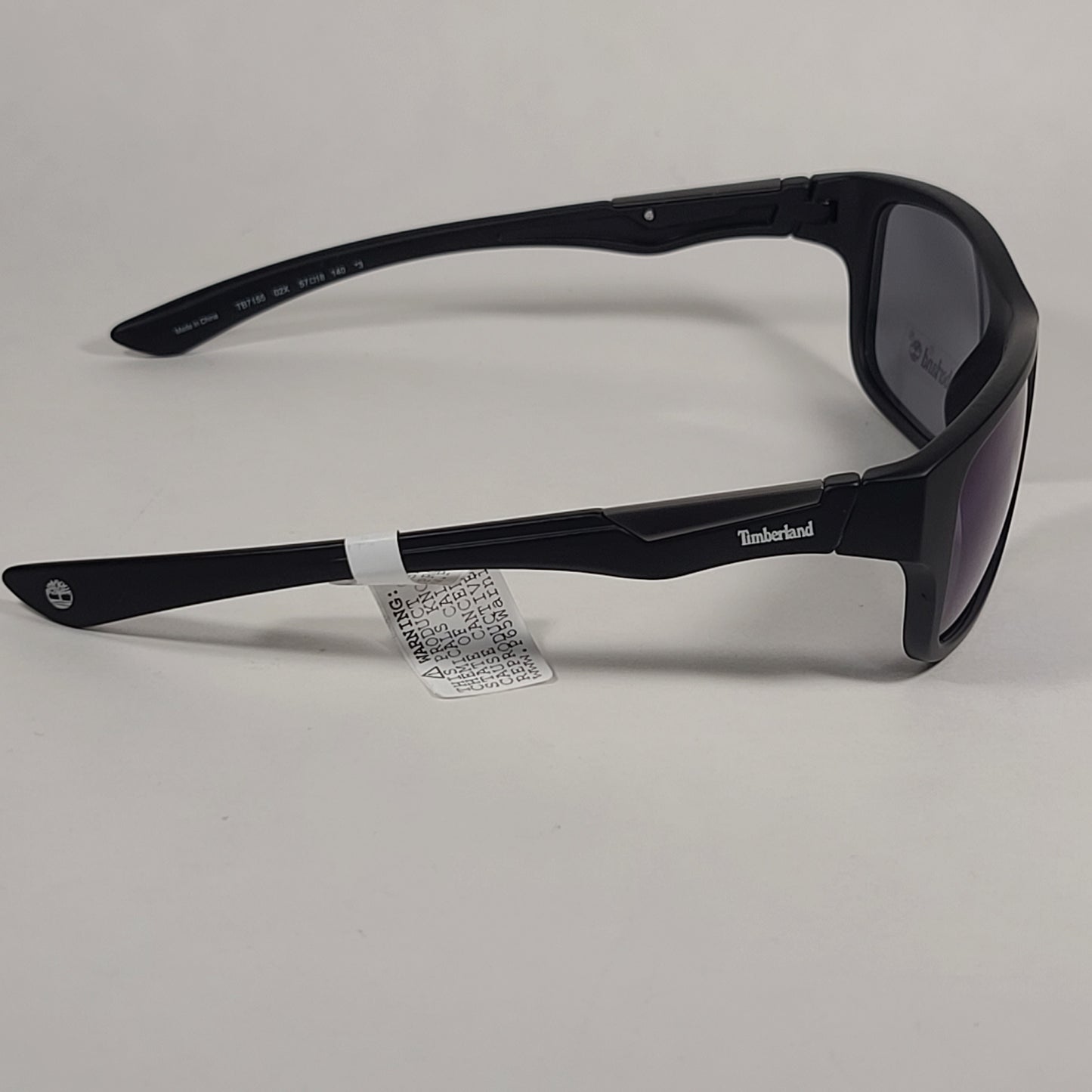 Timberland Sport Sunglasses Matte Black Frame Blue Mirror Flash Lens TB7155 02X - Sunglasses