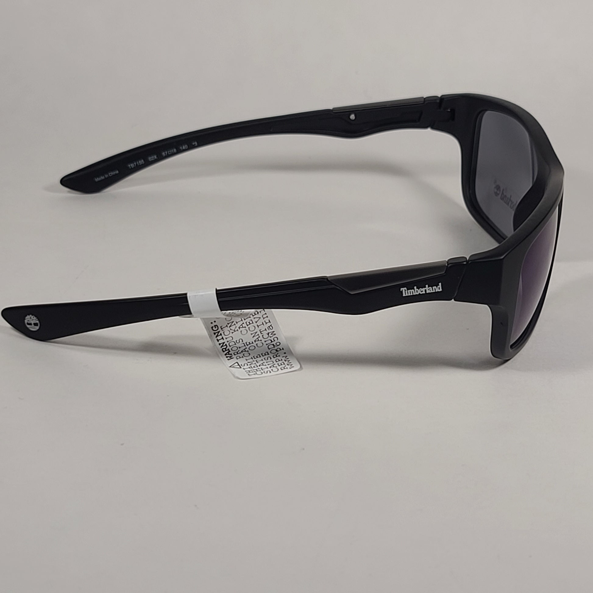 Timberland Sport Sunglasses Matte Black Frame Blue Mirror Flash Lens TB7155 02X - Sunglasses