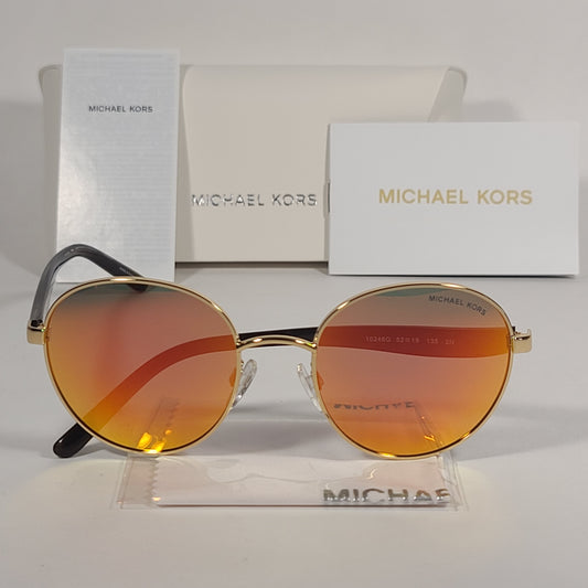 Michael Kors Sadie III Round Sunglasses Tortoise Frame Orange Mirror Lens MK1007 10246Q - Sunglasses