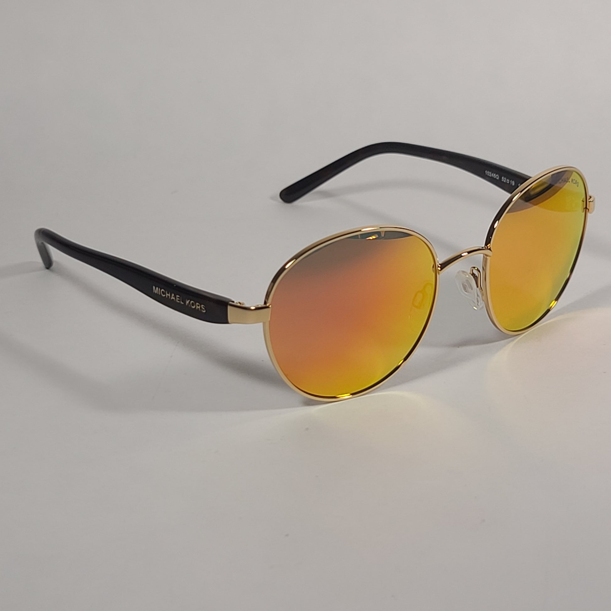 Michael Kors Sadie III Round Sunglasses Tortoise Frame Orange Mirror Lens MK1007 10246Q - Sunglasses
