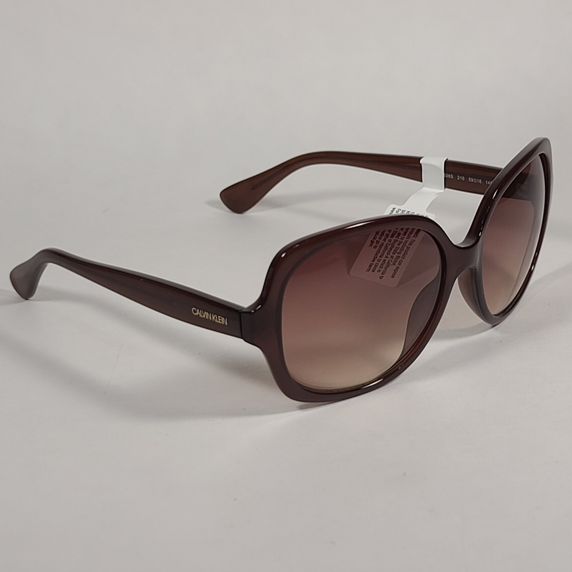 Calvin Klein Oversize Sunglasses CK19538S 210 Brown Frame Brown Gradient Lens - Sunglasses