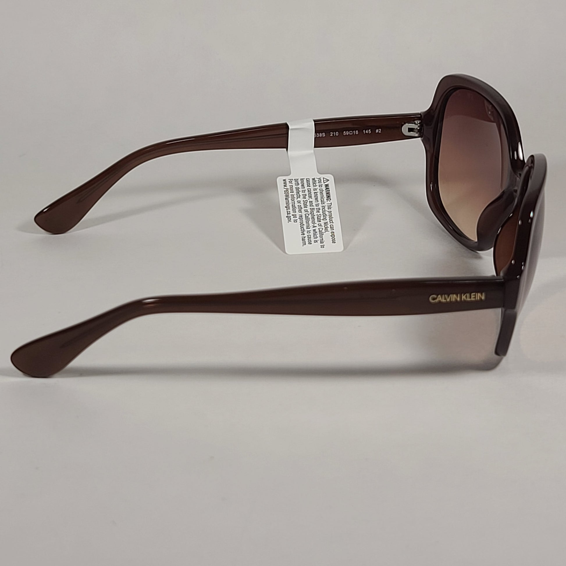 Calvin Klein Oversize Sunglasses CK19538S 210 Brown Frame Brown Gradient Lens - Sunglasses