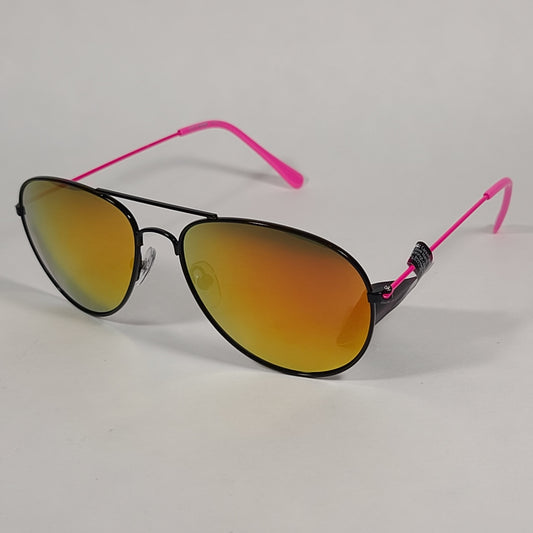 Steve Madden Women’s Aviator Sunglasses Multi Color Mirror SM492201 NEON PINK - Sunglasses