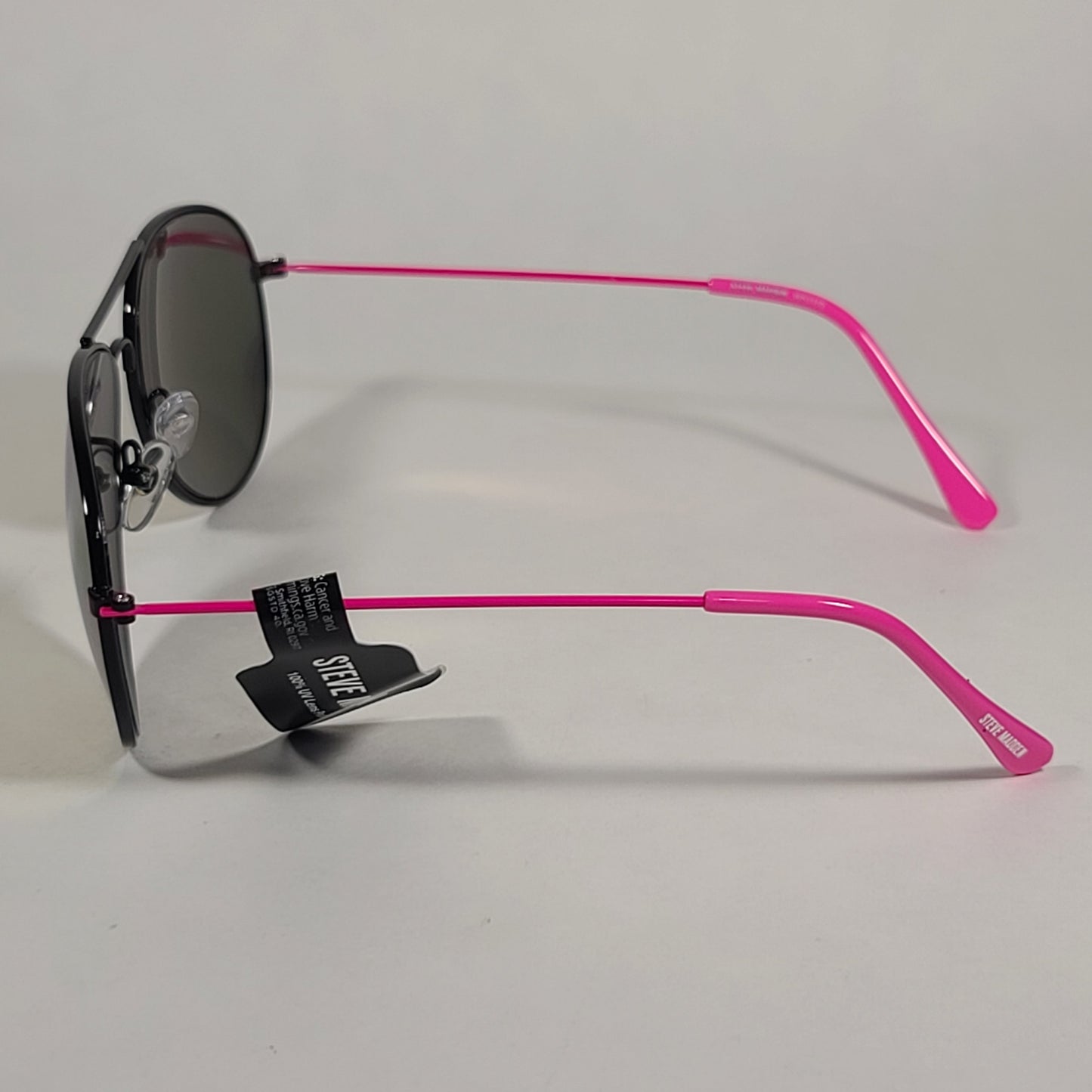 Steve Madden Women’s Aviator Sunglasses Multi Color Mirror SM492201 NEON PINK - Sunglasses