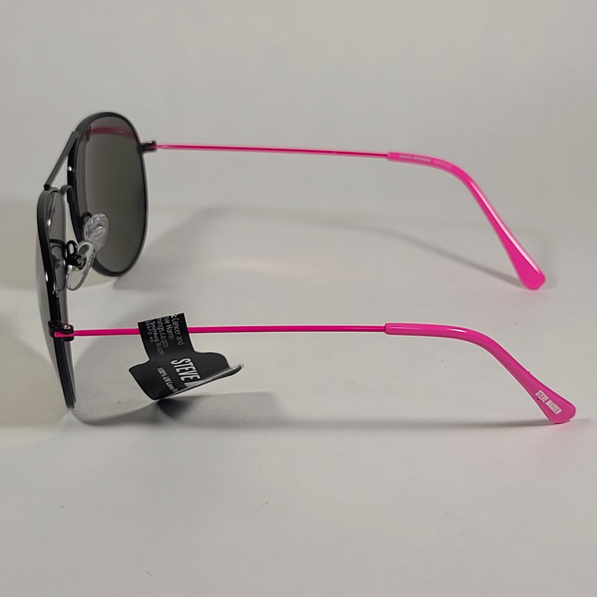 Steve Madden Women’s Aviator Sunglasses Multi Color Mirror SM492201 NEON PINK - Sunglasses