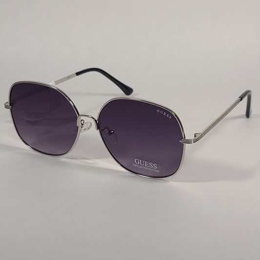 Guess Butterfly Sunglasses Silver Tone Metal Frame Smoke Gradient Lens GF0385 10B - Sunglasses