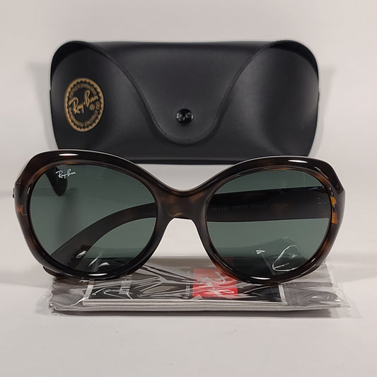 Ray-Ban Highstreet Round Sunglasses Brown Havana Nylon Frame Green Lens RB4191 710/61 - Sunglasses