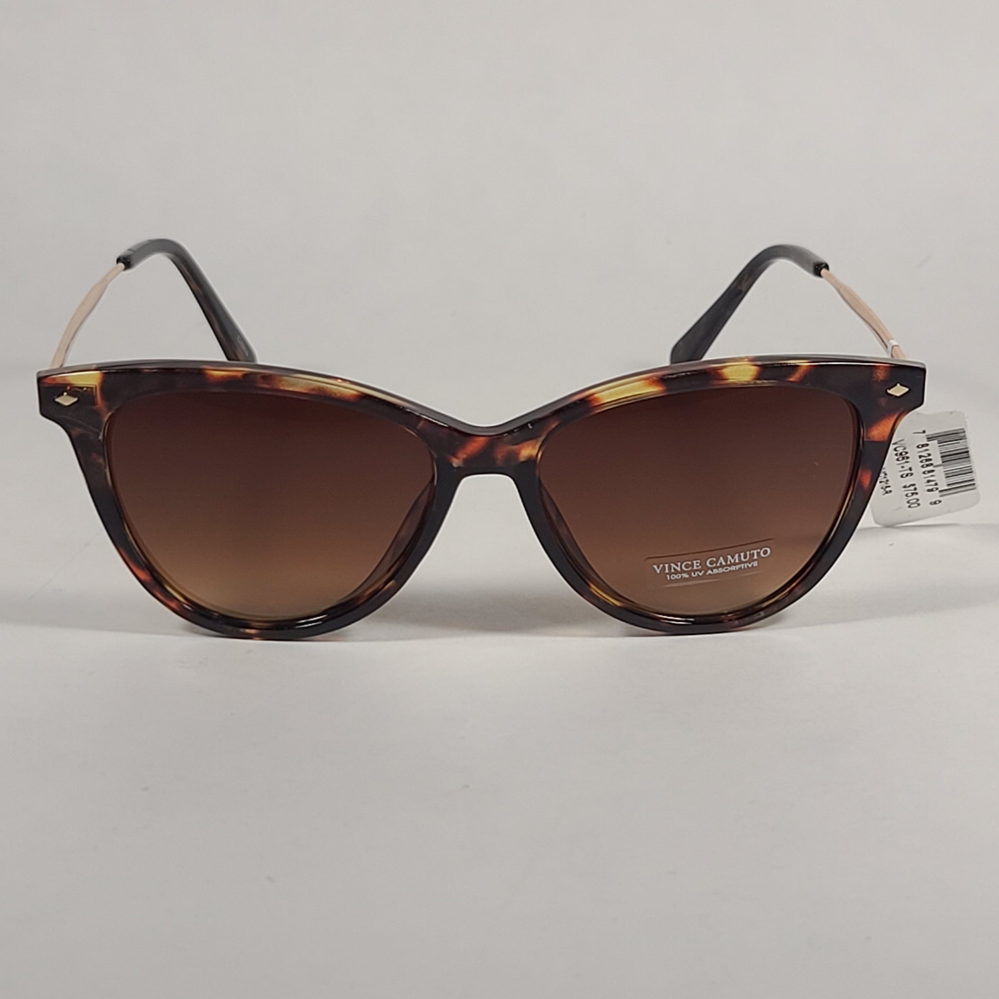Vince Camuto Cat Eye Sunglasses Gold and Tortoise Frame Brown Gradient Lens VC961 TS - Sunglasses