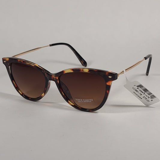 Vince Camuto Cat Eye Sunglasses Gold and Tortoise Frame Brown Gradient Lens VC961 TS - Sunglasses