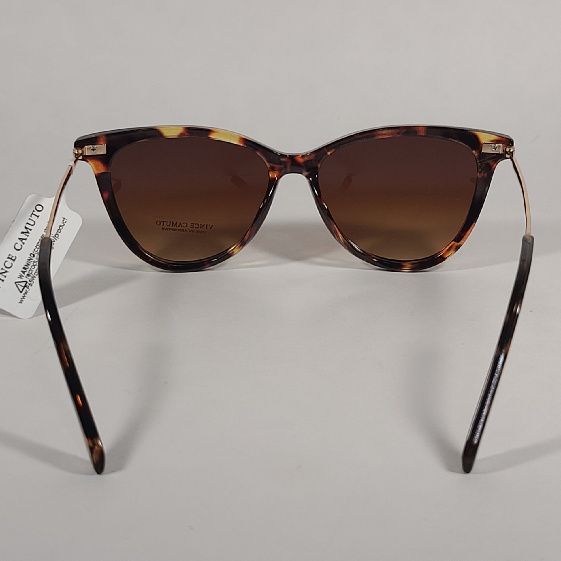 Vince Camuto Cat Eye Sunglasses Gold and Tortoise Frame Brown Gradient Lens VC961 TS - Sunglasses
