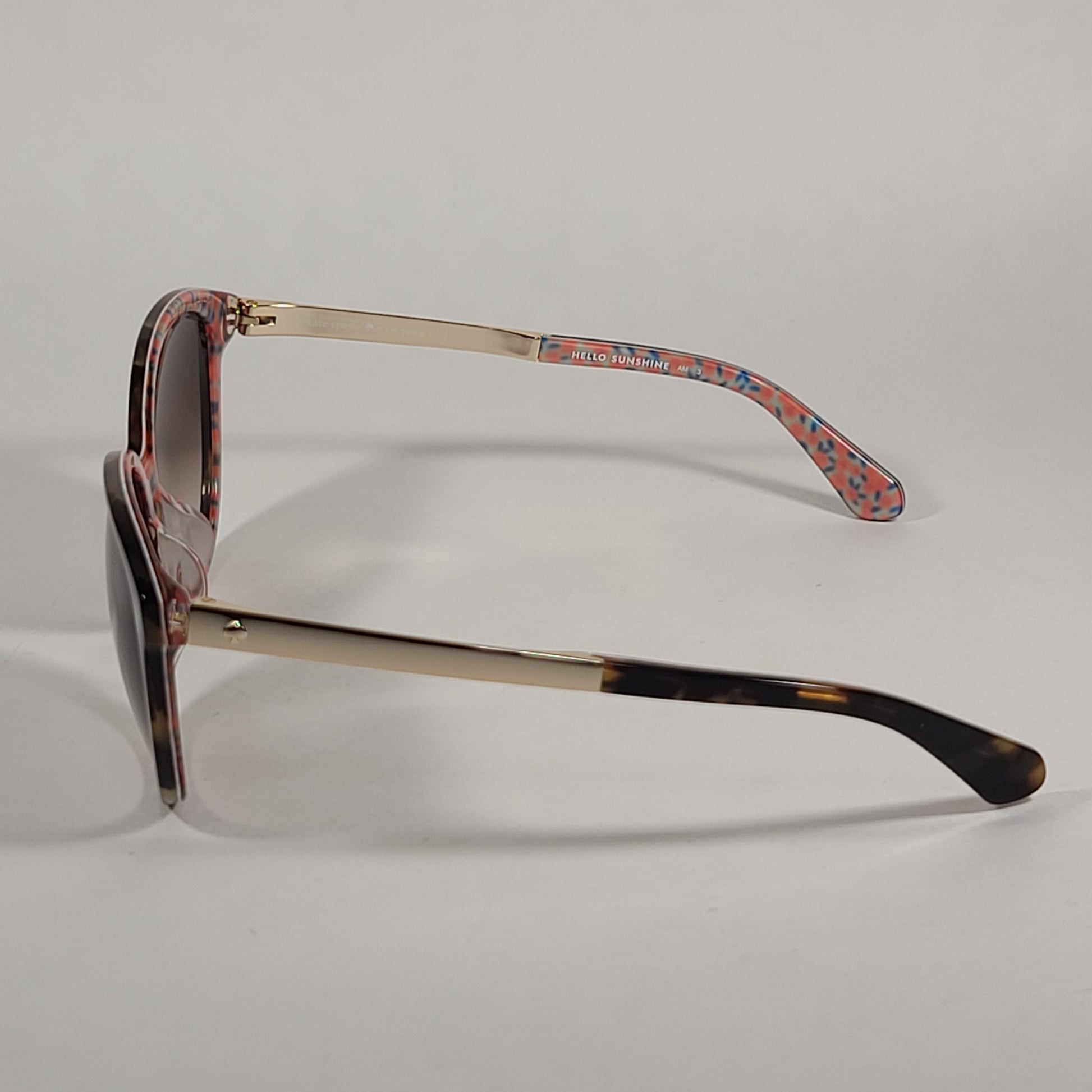 Kate Spade Karlena 2NLHA Round Cat Eye Sunglasses Havana Brown And Gold Frame Brown Gradient Lenses