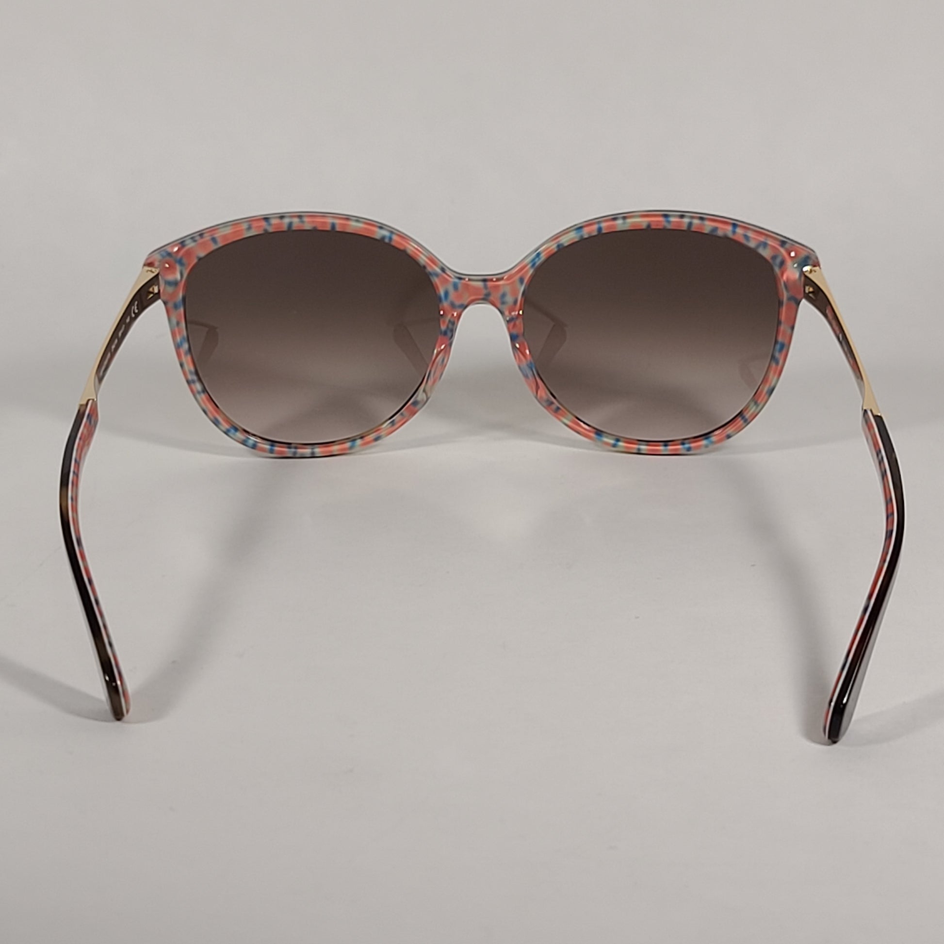 Kate Spade Karlena 2NLHA Round Cat Eye Sunglasses Havana Brown And Gold Frame Brown Gradient Lenses
