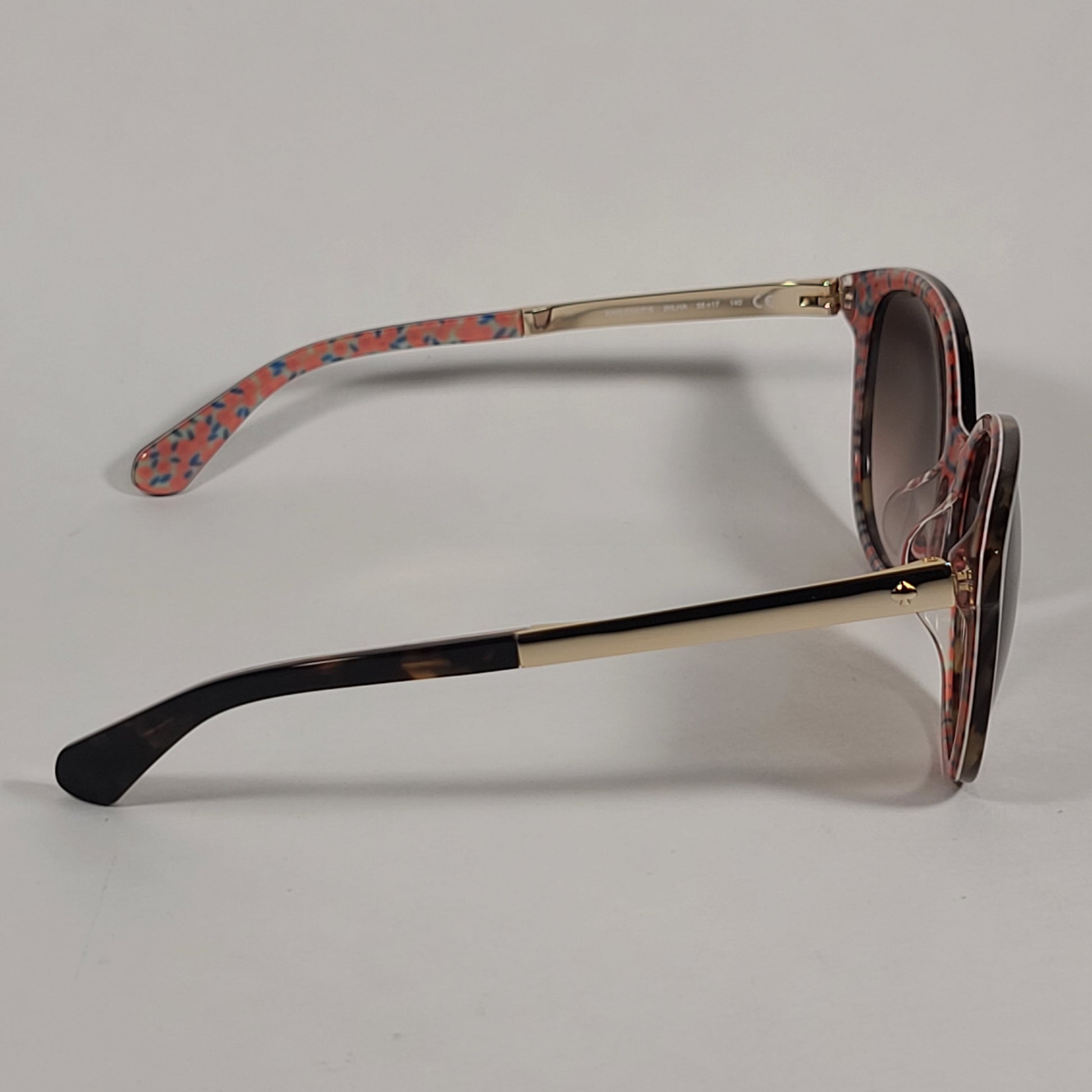 Kate Spade Karlena 2NLHA Round Cat Eye Sunglasses Havana Brown And Gold Frame Brown Gradient Lenses