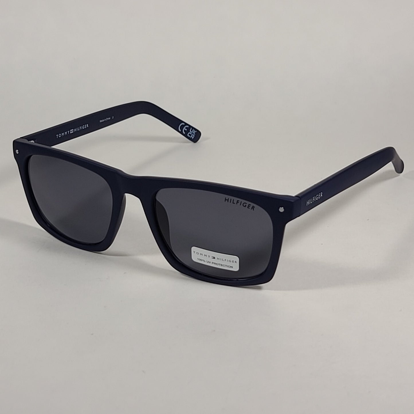 Tommy Hilfiger Hedwig Square Sunglasses Matte Dark Navy Blue Gray Lens HEDWIG MP OM536 - Sunglasses