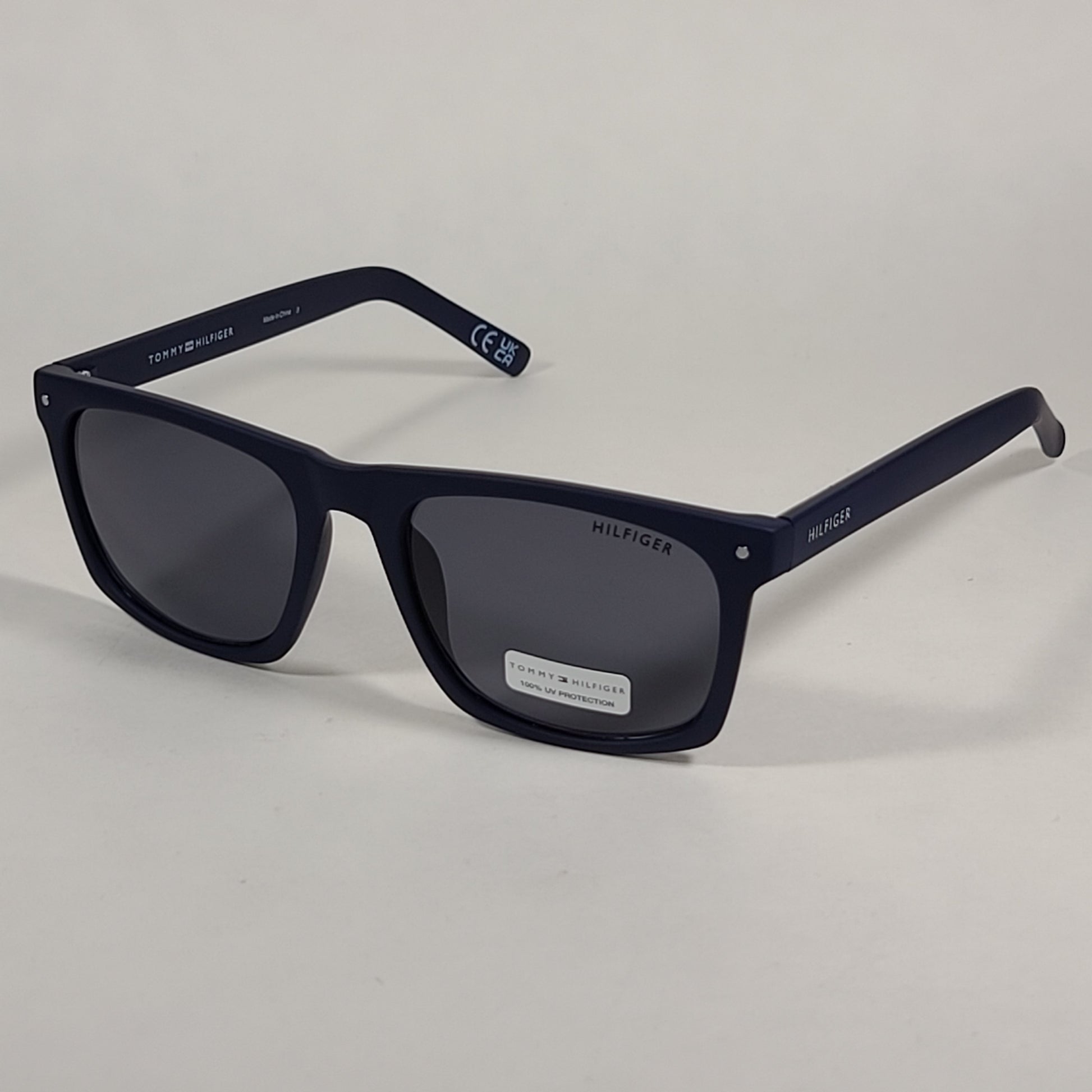 Tommy Hilfiger Hedwig Square Sunglasses Matte Dark Navy Blue Gray Lens HEDWIG MP OM536 - Sunglasses