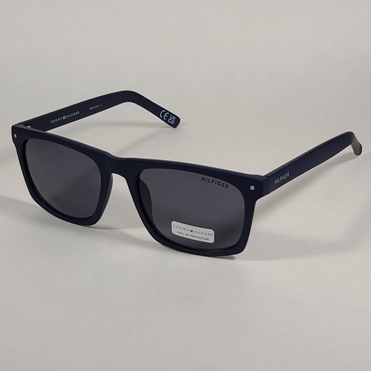 Tommy Hilfiger Hedwig Square Sunglasses Matte Dark Navy Blue Gray Lens HEDWIG MP OM536 - Sunglasses