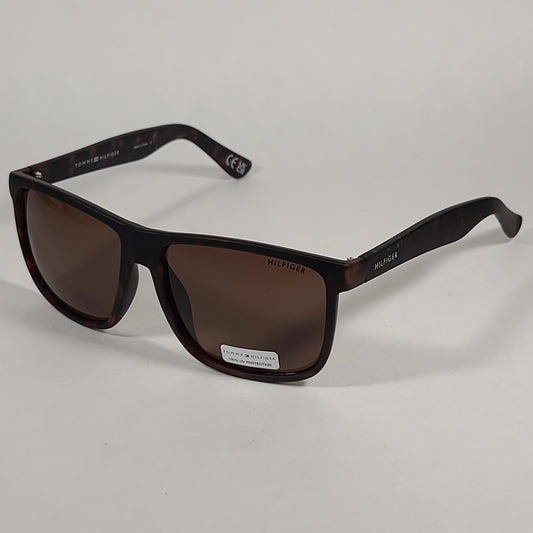 Tommy Hilfiger Parker Square Sunglasses Brown Tortoise Havana Brown Lens PARKER MP OM561 - Sunglasses