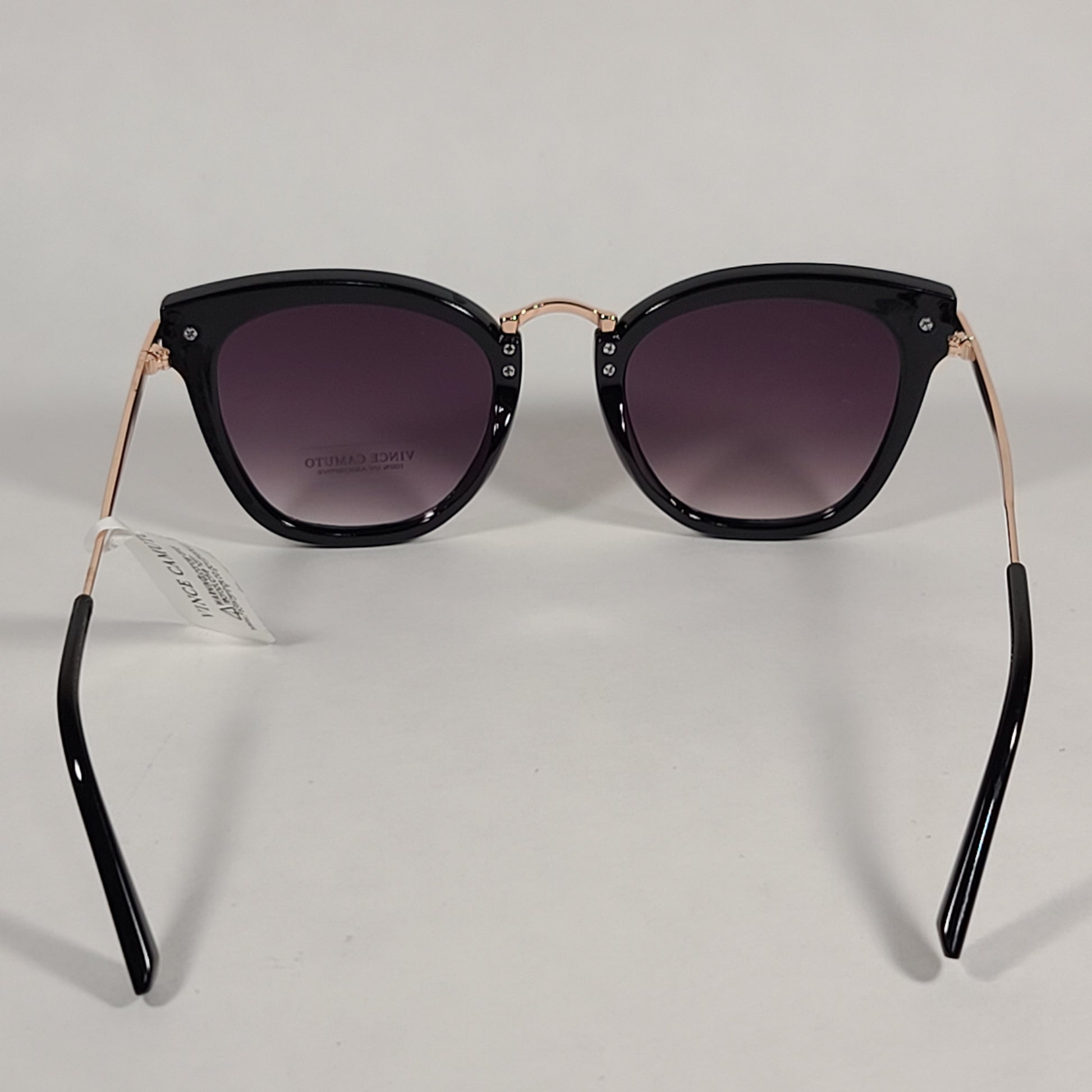 Vince Camuto Cat Eye Sunglasses Black And Gold Frame Smoke Gradient Lens VC898 OX - Sunglasses