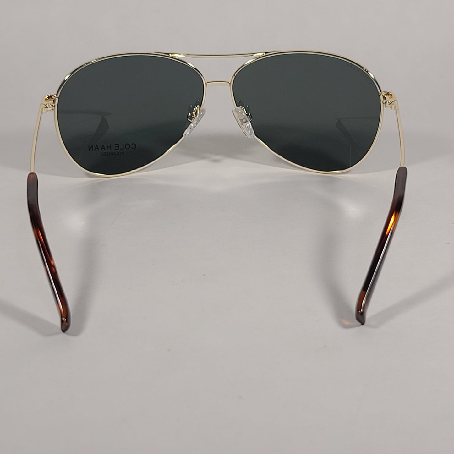 Cole Haan Aviator Polarized Sunglasses Gold Frame Green Lens CH7032 710 GOLD W/GREEN LENS - Sunglasses