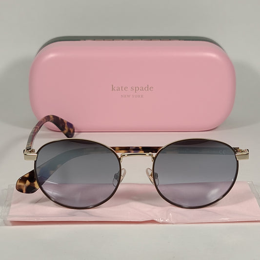 Kate Spade Adelais Pilot Sunglasses Brown Blue Tortoise Frame Gray Lens ADELAIS/S WR9GO - Sunglasses