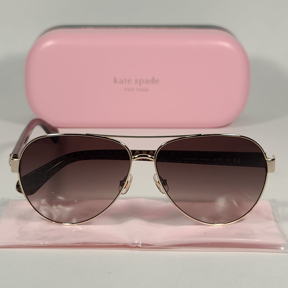 Kate Spade Geneva Aviator Sunglasses Brown Floral Frame  display picture 3