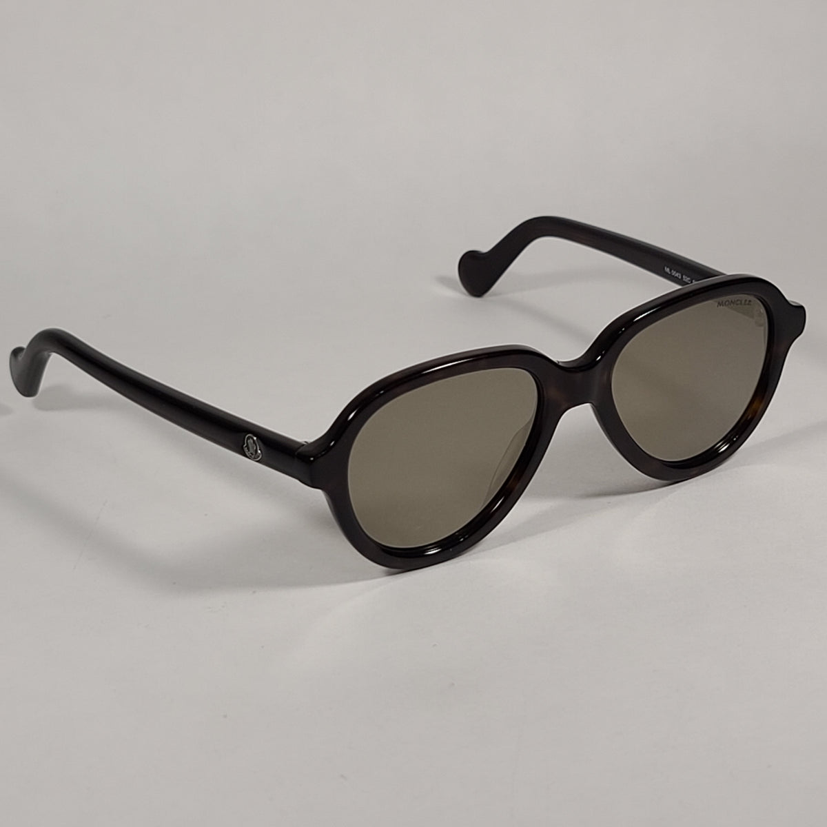 Moncler Aviator Sunglasses Dark Havana Brown Frame Gold Tint Lens ML00