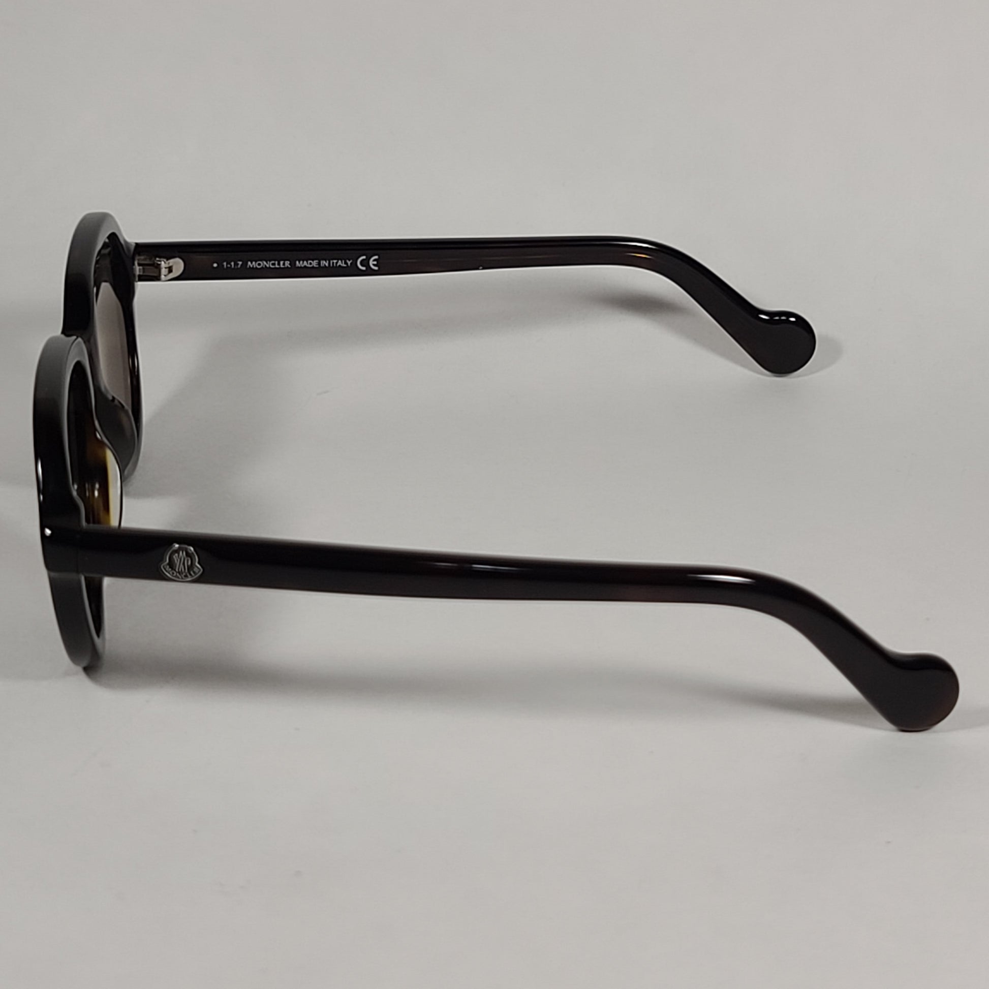 Moncler Aviator Sunglasses Dark Havana Brown Frame Gold Tint Lens ML0043 52C - Sunglasses