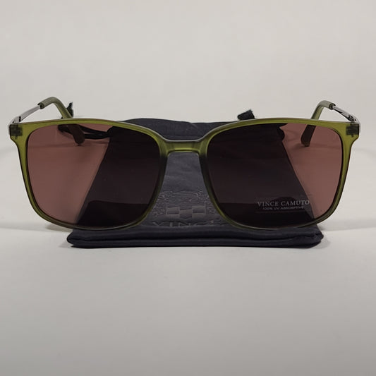 Vince Camuto Rectangular Sunglasses Olive Green And Brown Frame Brown Lens VM621 GN - Sunglasses