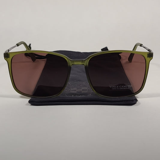 Vince Camuto Rectangular Sunglasses Olive Green And Brown Frame Brown Lens VM621 GN - Sunglasses