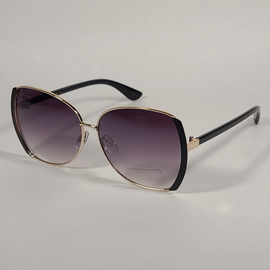 Tahari Butterfly Sunglasses Gold Black Frame Smoke Gradient Lens TH731 OXGLD - Sunglasses