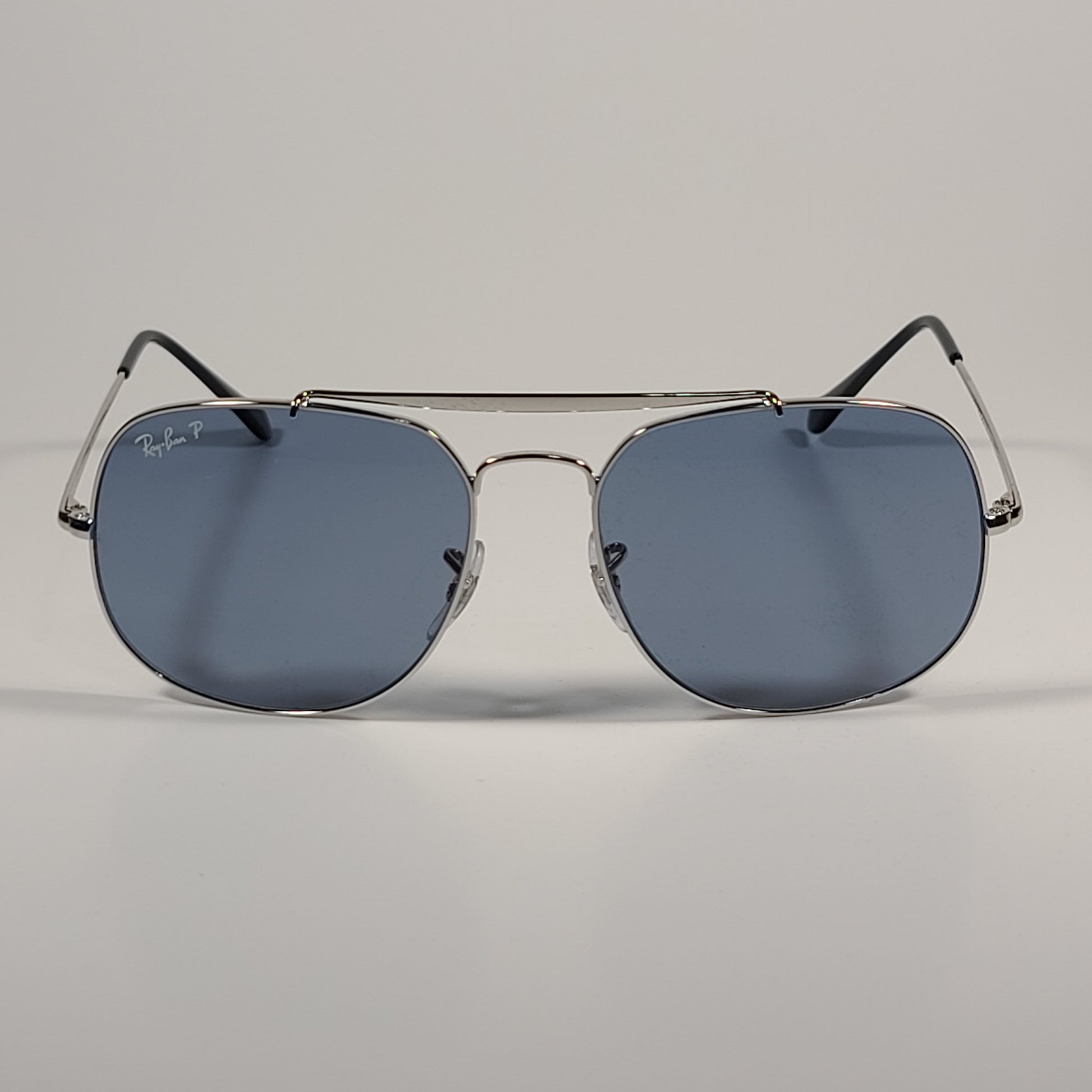 Ray-Ban The General Polarized Aviator Sunglasses Silver Frame Gray Lens RB3561 003/52 - Sunglasses