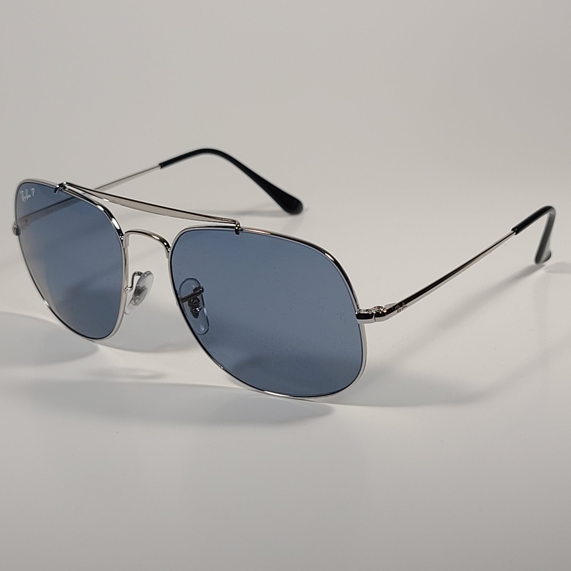 Ray-Ban The General Polarized Aviator Sunglasses Silver Frame Gray Lens RB3561 003/52 - Sunglasses