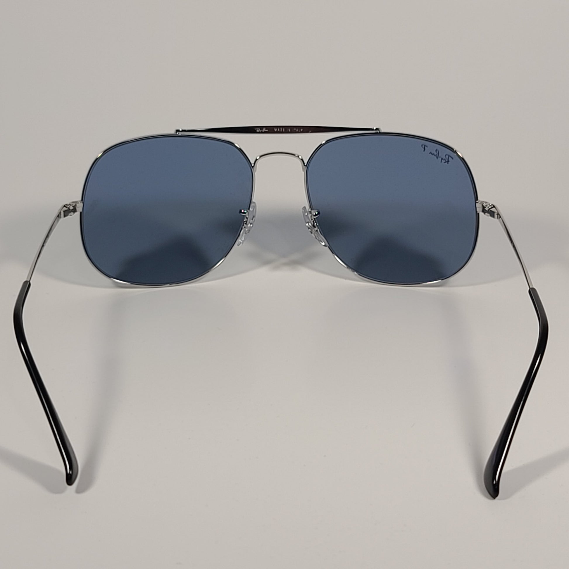 Ray-Ban The General Polarized Aviator Sunglasses Silver Frame Gray Lens RB3561 003/52 - Sunglasses