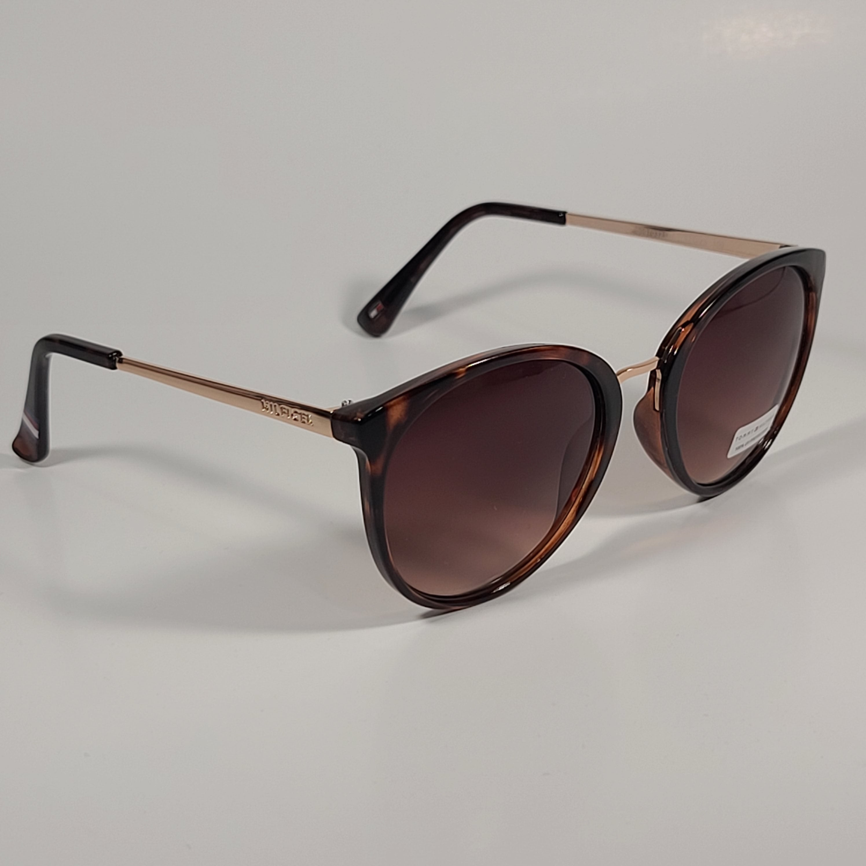 Gold frame brown round lens sunglasses online