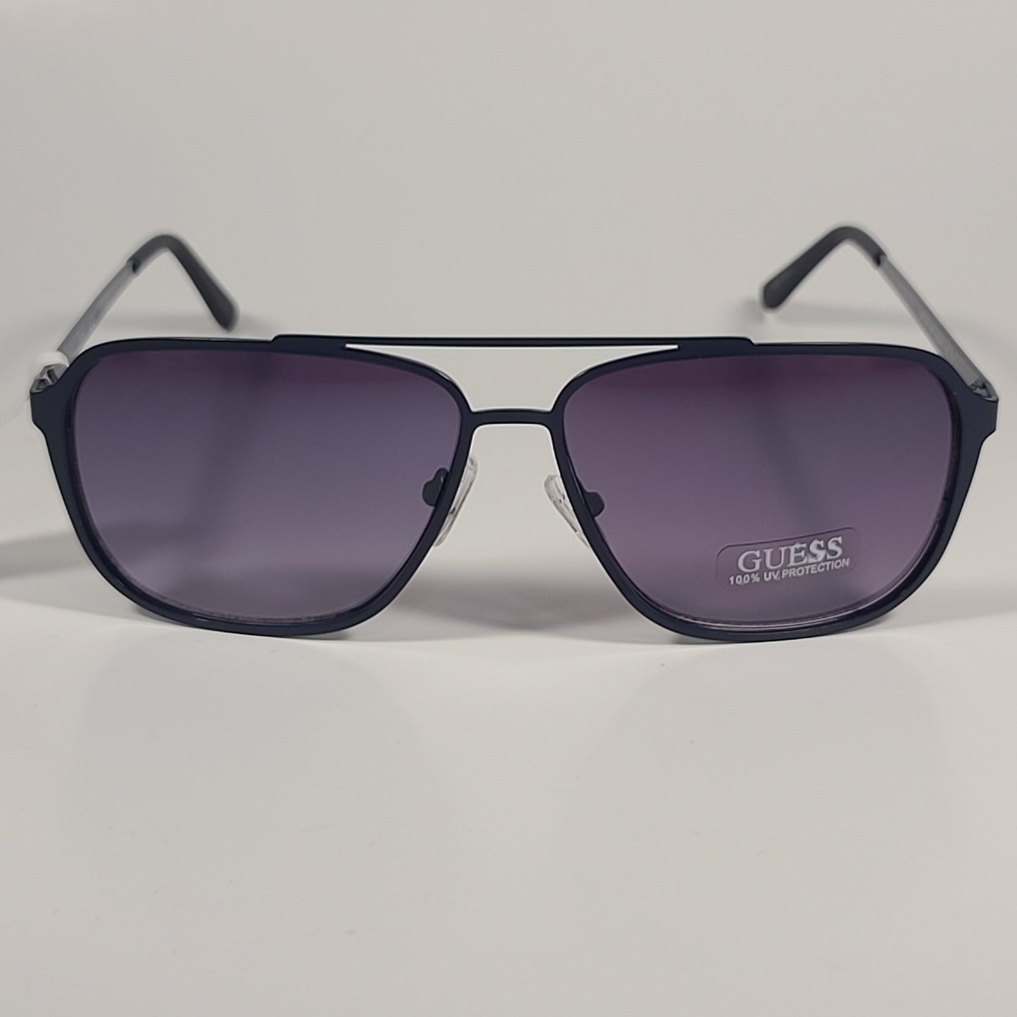Guess Navigator Sunglasses Navy Blue Metal Frame Smoke Gradient Lens GF0184 92B - Sunglasses
