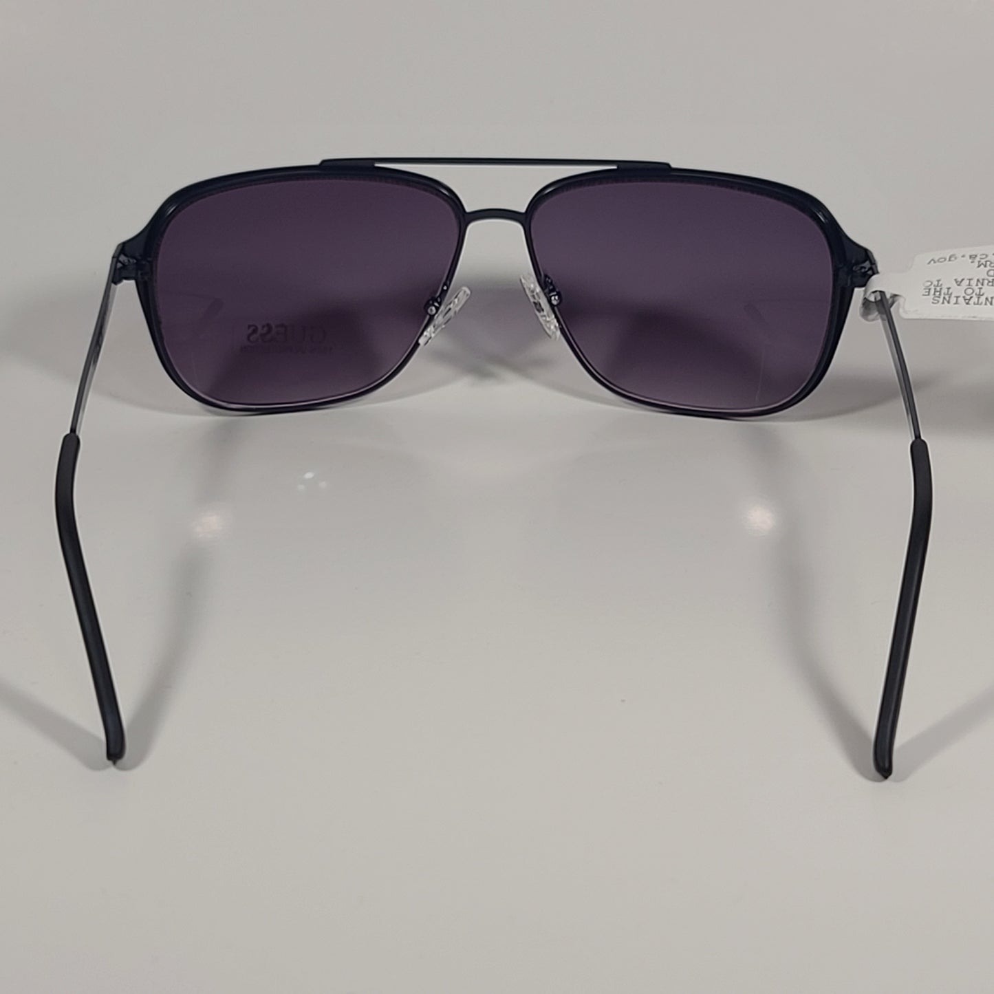 Guess Navigator Sunglasses Navy Blue Metal Frame Smoke Gradient Lens GF0184 92B - Sunglasses