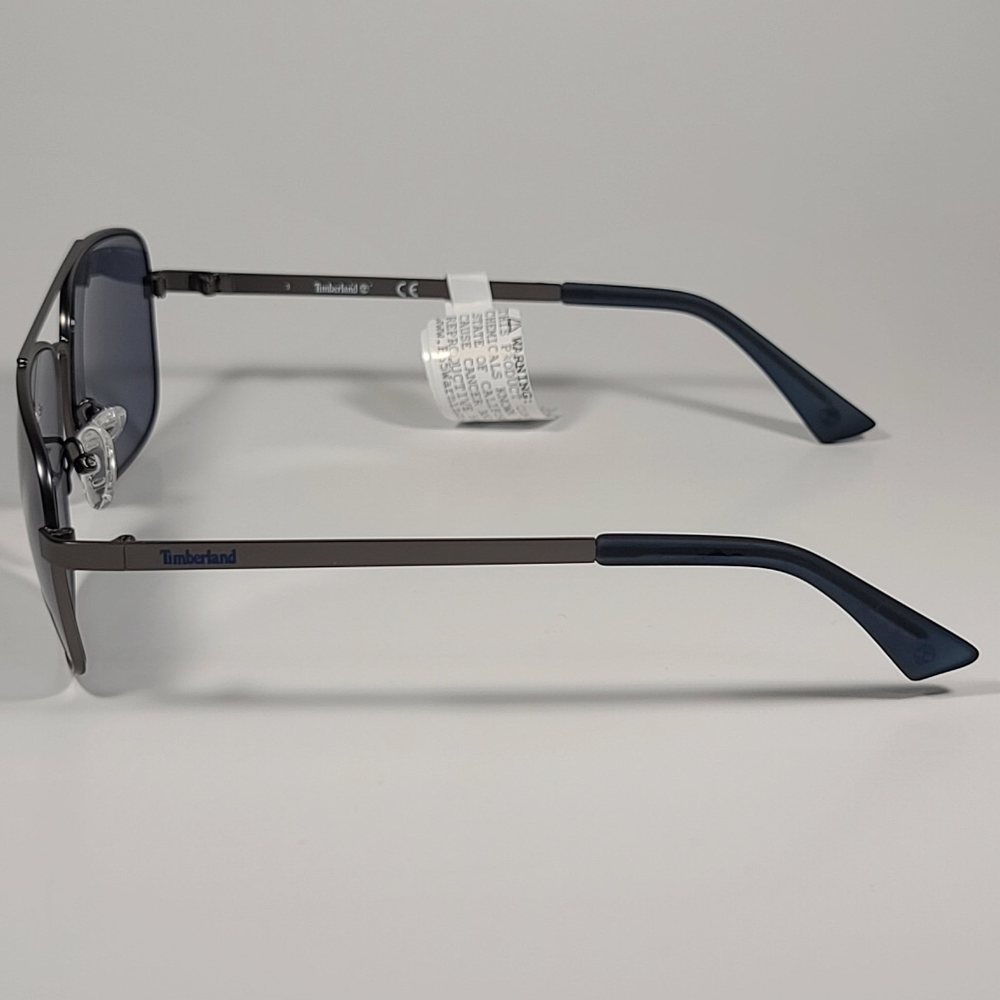 Timberland Rectangle Sunglasses Gunmetal Frame Gray Tinted Lens TB7175 09C - Sunglasses