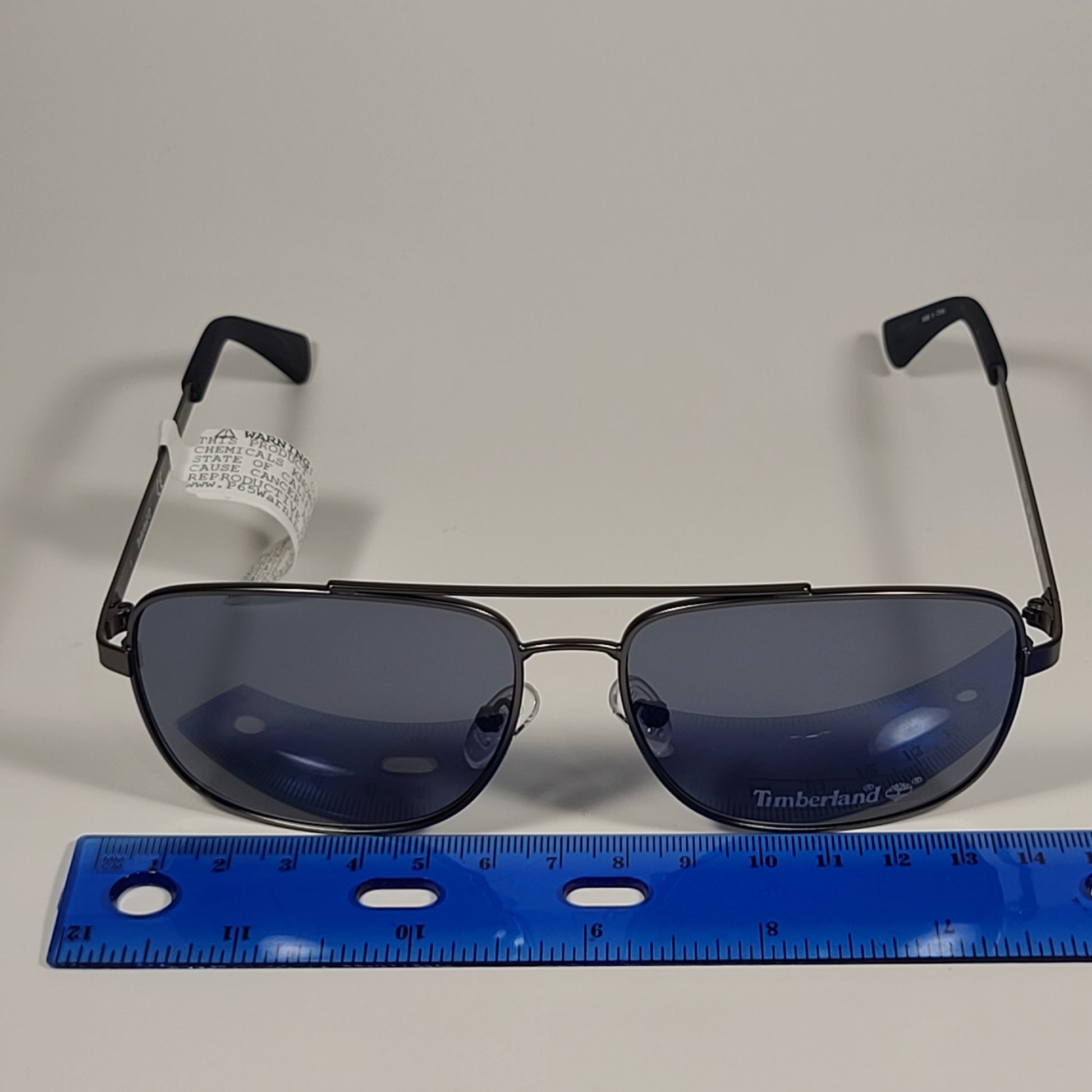 Timberland Rectangle Sunglasses Gunmetal Frame Gray Tinted Lens TB7175 09C - Sunglasses