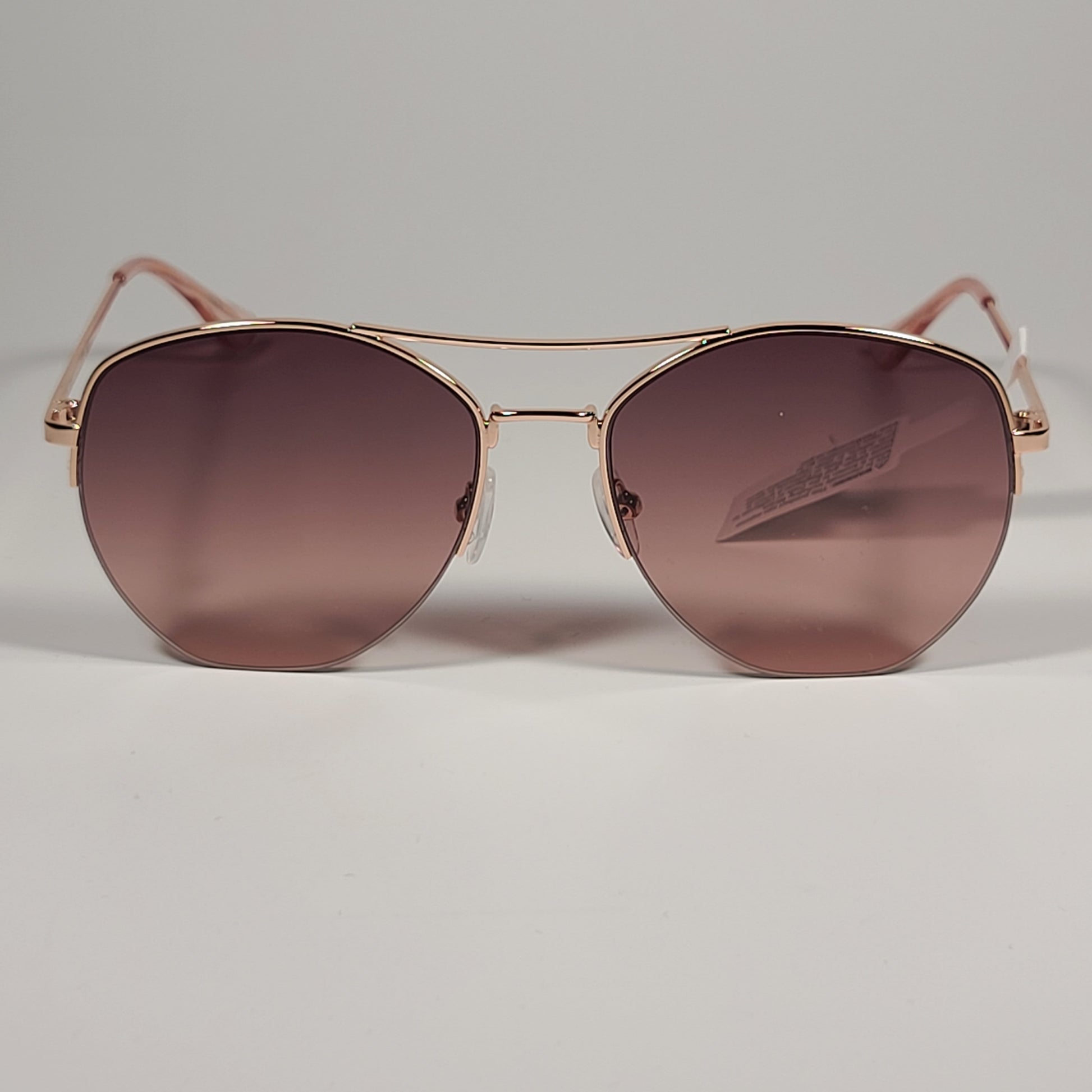 Calvin Klein Half Rim Aviator Sunglasses CK20121S 780 ROSE GOLD Frame And Lens - Sunglasses