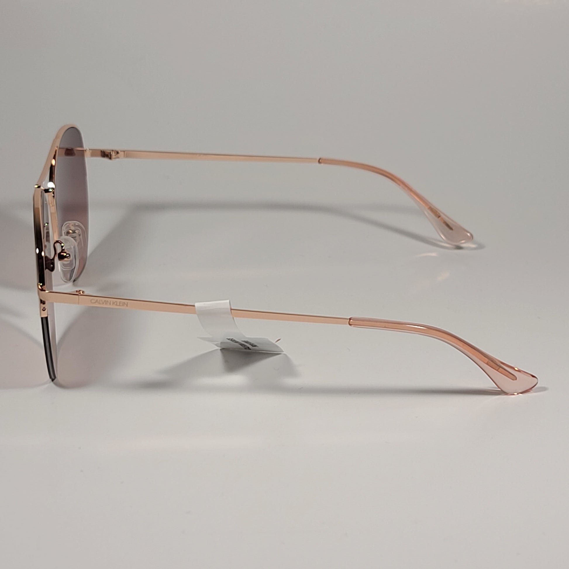 Calvin Klein Half Rim Aviator Sunglasses CK20121S 780 ROSE GOLD Frame And Lens - Sunglasses