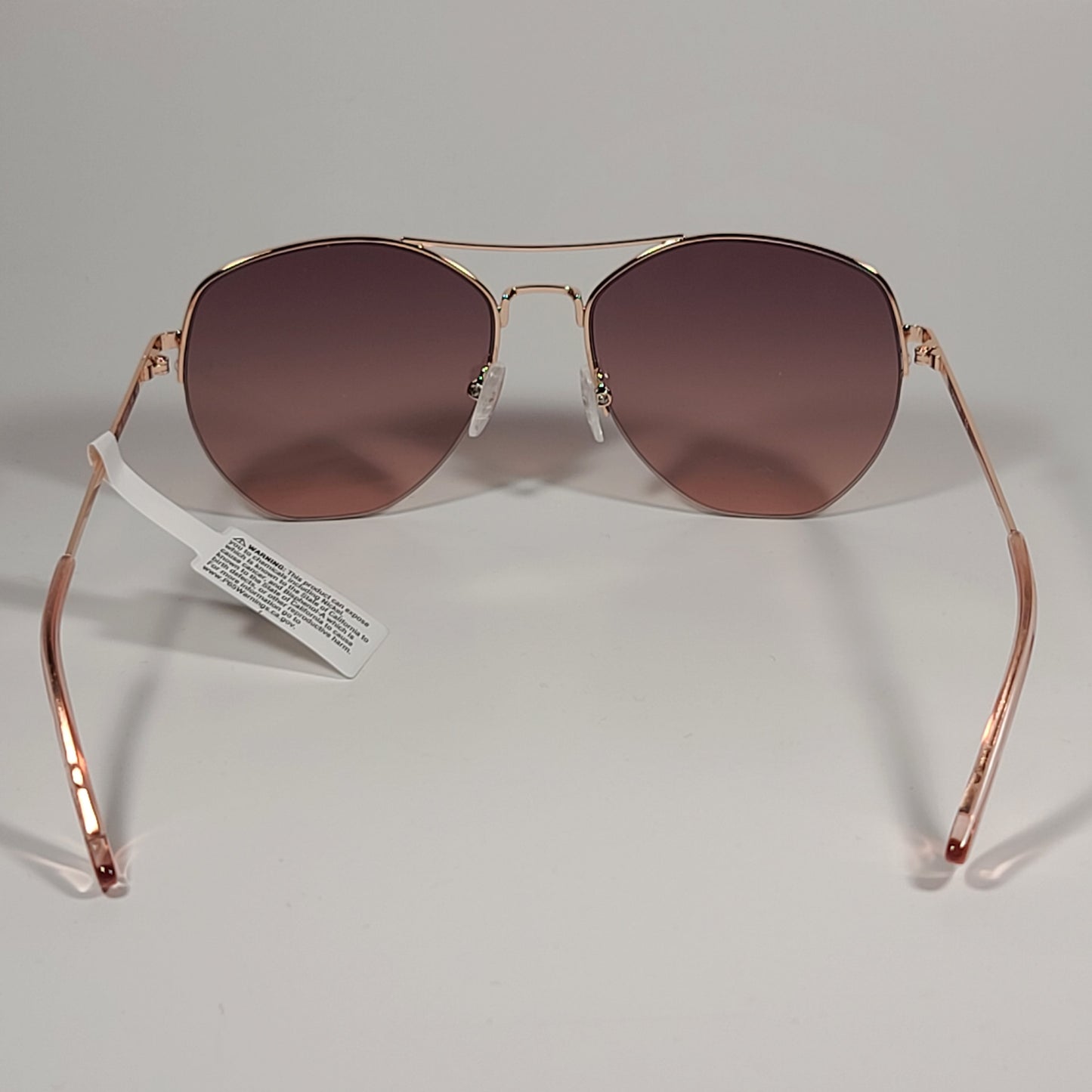 Calvin Klein Half Rim Aviator Sunglasses CK20121S 780 ROSE GOLD Frame And Lens - Sunglasses