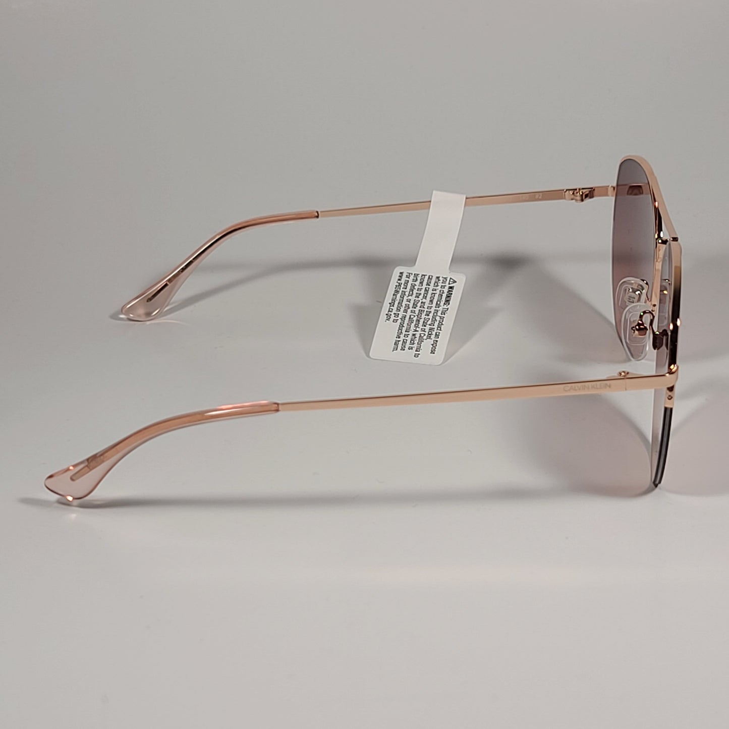 Calvin Klein Half Rim Aviator Sunglasses CK20121S 780 ROSE GOLD Frame And Lens - Sunglasses