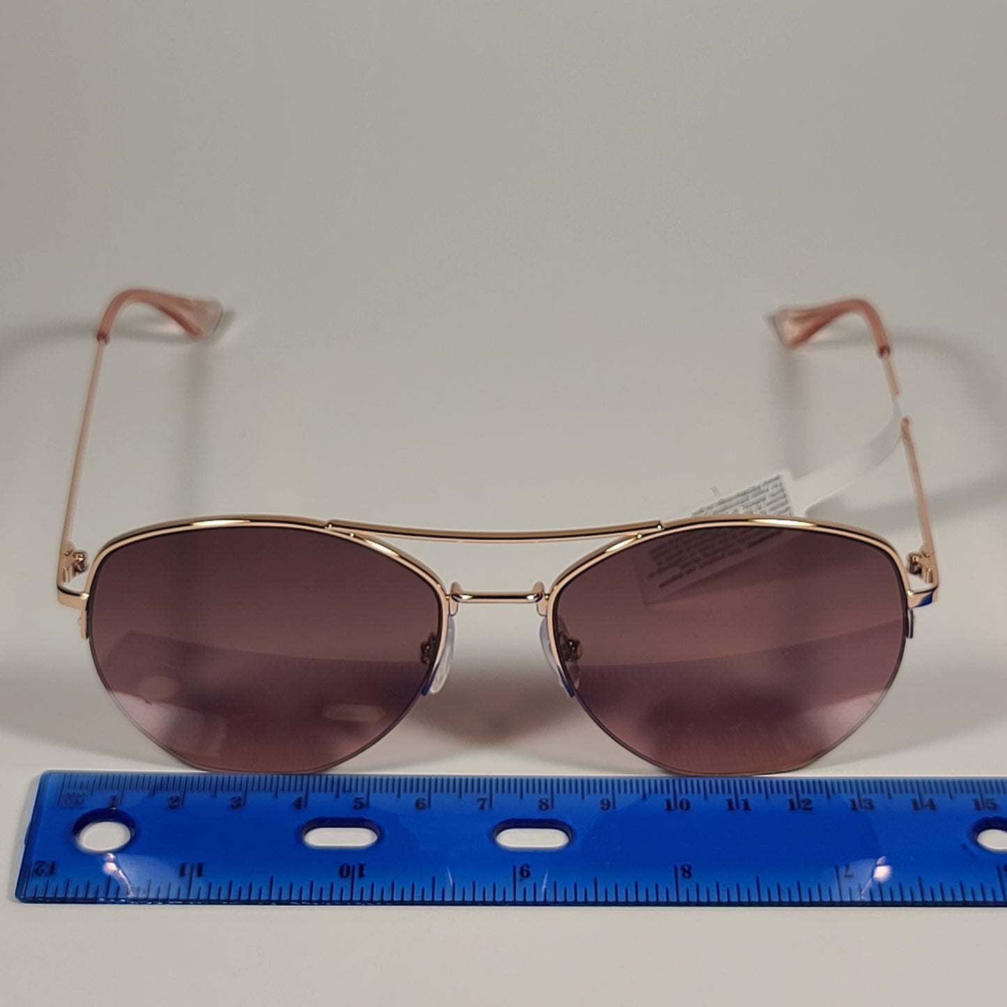 Calvin Klein Half Rim Aviator Sunglasses CK20121S 780 ROSE GOLD Frame And Lens - Sunglasses