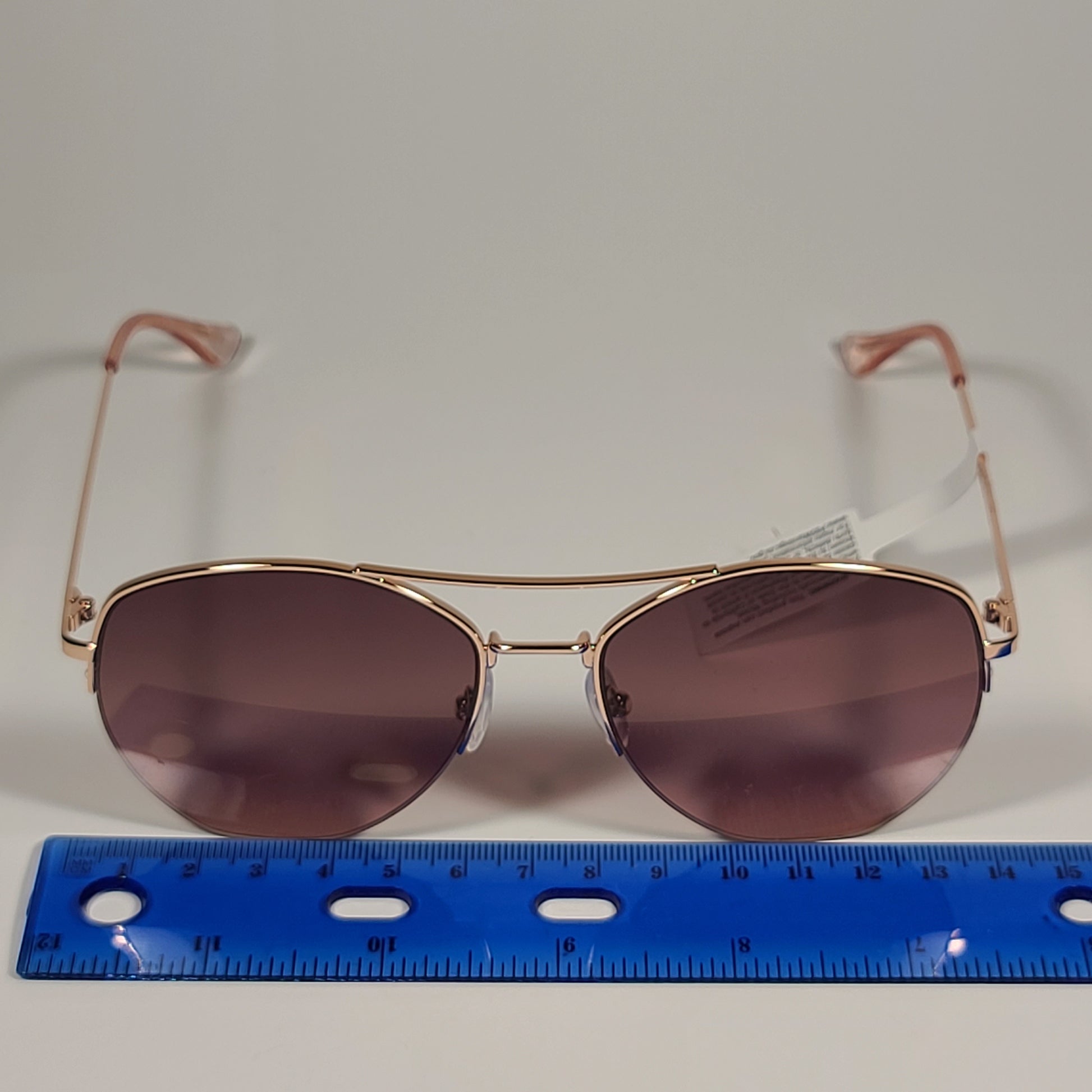 Calvin Klein Half Rim Aviator Sunglasses CK20121S 780 ROSE GOLD Frame And Lens - Sunglasses