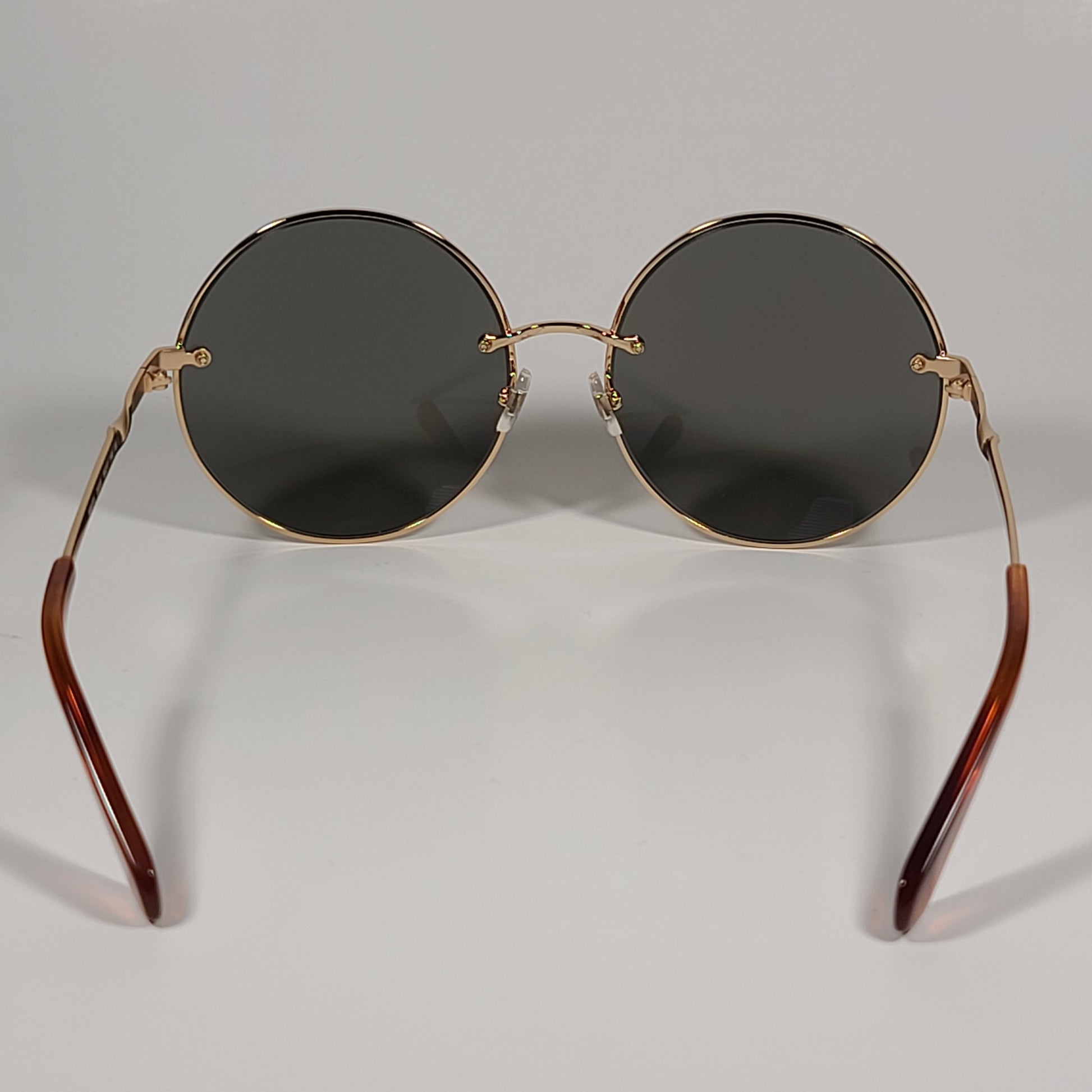 Kate Spade ABIA/F/S J5GUE Round Sunglasses Gold Brown Frame Gold Mirror Lens - Sunglasses