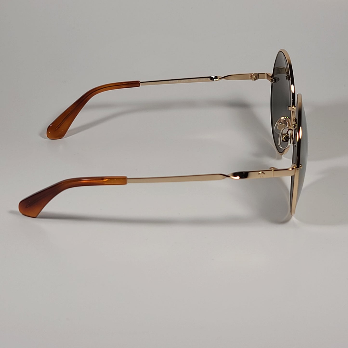Kate Spade ABIA/F/S J5GUE Round Sunglasses Gold Brown Frame Gold Mirror Lens - Sunglasses