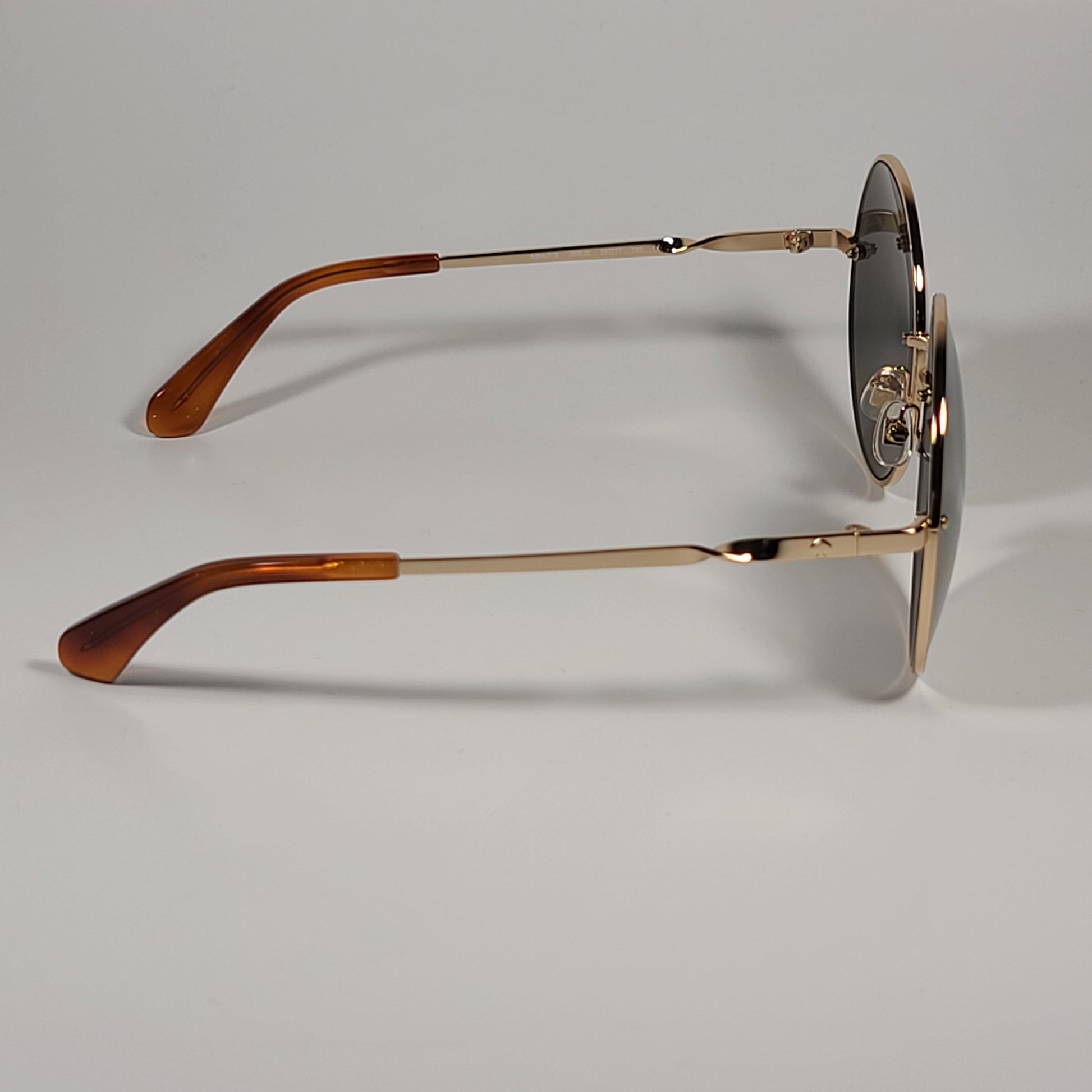 Kate Spade ABIA/F/S J5GUE Round Sunglasses Gold Brown Frame Gold Mirror Lens - Sunglasses