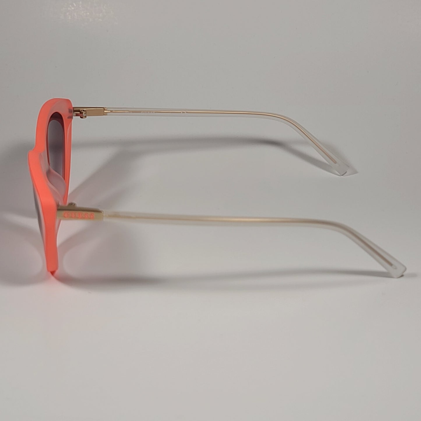 Guess Cat Eye Sunglasses Orange Matte Crystal Frame Brown Gradient Lens GU3061 44F - Sunglasses